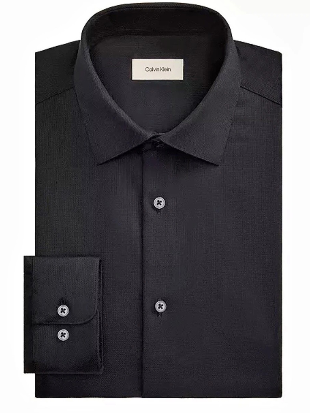 Calvin Klein Slim Fit Stretch Dress Shirt Black XL 17 34/35